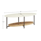 Monte Oval White/Natural Coffee Table