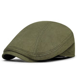 Retro British Canvas Beret Solid Color Minimalist