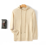 Hooded Solid-color Knitted Hoodie Sweater