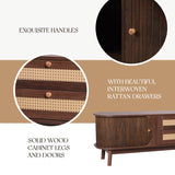Modern Farmhouse Rattan TV Stand