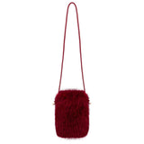 Eklips Burgundy Plush Phone Bag for Daily Use