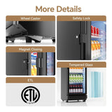 6.0 Cu.Ft Commercial Beverage Refrigerator With Glass Door And Adjustable Shelves (SAK28460)