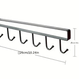 6 Hooks Kitchen Shelf Storage Rack