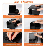 6-Pack: Collapsible Shoe Box Stackable Shoe Storage Bin with Magnetic Door