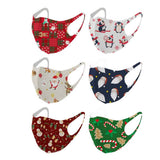 6-Pack: Fun Designed Holiday Themed Reusable Face Masks