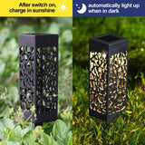 6-Pack: Outdoor Solar Light Powered Garden Pathway Lights Waterproof Hollow with Ground Spike