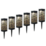 6-Pack: Outdoor Solar Light Powered Garden Pathway Lights Waterproof Hollow with Ground Spike