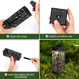 6-Pack: Outdoor Solar Light Powered Garden Pathway Lights Waterproof Hollow with Ground Spike