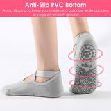 6-Pack: Women Yoga Socks with Straps Non-Slip Grips