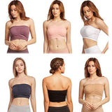 6-Pack: Women's Seamless Bandeau Tube Padded Bralettes