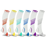 6-Pairs: Ultra V-Striped Knee-Length Compression Socks