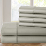 6-Piece: 1200 Thread Count Cotton Rich Solid Sateen Sheet Set
