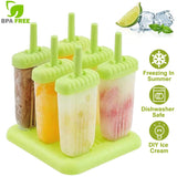 6-Piece: Popsicle Molds Reusable Ice Cream DIY Ice Pop Maker