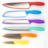 6-Piece Set: Sazon Stainless Steel Knife and Colorful Slip Covers