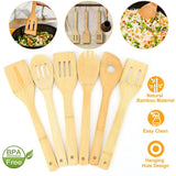 6-Pieces: Cooking Utensil Bamboo Wooden Spoons