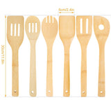 6-Pieces: Cooking Utensil Bamboo Wooden Spoons