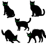 6-Pieces: Glow in the Dark Halloween Yard Sign Decorations with 12 Stakes