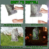 6-Pieces: Glow in the Dark Halloween Yard Sign Decorations with 12 Stakes