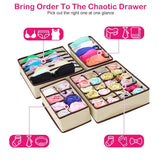 6-Pieces Set: Foldable Underwear Organizer Divider Container