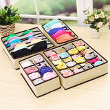 6-Pieces Set: Foldable Underwear Organizer Divider Container