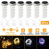 6-Pieces: Solar Powered Mason Jar Lid Lights 20 LEDs