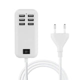 6-Ports USB-Powered Devices Wall Charger Power Adapter