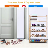 6 Tier Bamboo Shoe Rack Organizer
