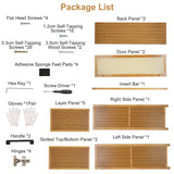 6-Tier Shoe Cabinet with Bamboo Shoe Rack Freestanding Shoe Organizer with 2 Hollow Doors and Handles 154lbs Max Load for Closet Hallway Living Room