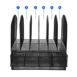 6 Trays 2 Tier Mesh Desk File Sorter Organizer Office Document Holder with Drawer