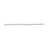 10k Two-Toned Gold 2.00 Cttw Channel Set Baguette-Diamond Weave and  "X" Spiral Link Bracelet (H-I Color, I1-I2 Clarity) - 7"