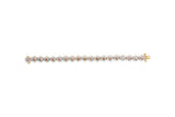 14K Yellow Gold 8.00 Cttw Champagne Diamond Floral Cluster Halo Link Bracelet (H-I Color, I1-I2 Clarity)