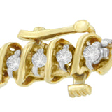 18K Yellow Gold Round Cut Diamond Spiral Link Bracelet (2.00 cttw, I-J Color, I1-I2 Clarity)