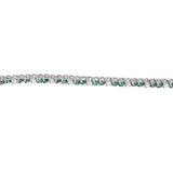 14K White Gold 4 5/8 Cttw Alternating White and Blue Diamond Martini Set Tennis Bracelet (H-I Color, I1-I2 Clarity) - 7" Inches