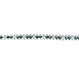 14K White Gold Round-Cut white and Blue Diamond Fashion Bracelet (3.70 cttw, H-I Color, SI1-SI2 Clarity)