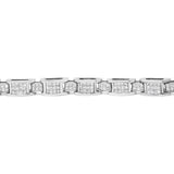 14K White Gold 5.0 Cttw Princess Cut Diamond Invisible Set Alternating Size D Shaped Links Tennis Bracelet (H-I Color, SI2-I1 Clarity) - 7â€