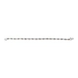 14k White Gold 2 1/4 Cttw Champagne Diamond Bar Link 7" Bracelet (Champagne Color, I1-I2 Clarity)