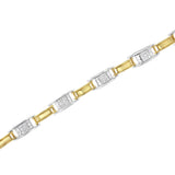 14K Two-Tone Gold 1.00 Cttw Princess-Cut Diamond Chain Link 7" Bracelet (H-I Color, SI1-SI2 Clarity)