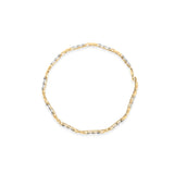 10k Yellow Gold 1/3 Cttw Diamond 3 Stone and X-Link Bracelet (I-J Color, I1-I2 Clarity) - 7.50" Inches
