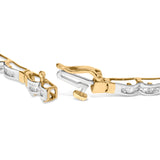 10k Yellow Gold 1.00 Cttw Baguette-Cut Channel Diamond Link Bracelet