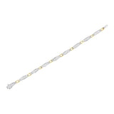 14K Yellow and White Gold 2.0 Cttw Princess Cut Diamond Tapered and Equal Sign Link Bracelet (G-H Color, SI1-SI2 Clarity) - 7"