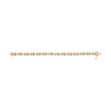 10k Yellow Gold 2.00 Cttw Diamond Cluster and Alternating "X" Link Bracelet (I-J Color, I3 Clarity) - 7"