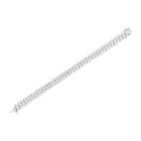 14K White Gold 5.0 Cttw Princess Cut Diamond 7" Invisible Set Wavy S-Link Tennis Bracelet (G-H Color, SI1-SI2 Clarity)