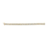 14K Yellow Gold 5.50 Cttw Round and Baguette Diamond Link Bracelet