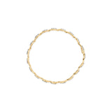 10k Yellow Gold 1/3 Cttw Diamond 3 Stone Teardrop Design Link Bracelet (I-J Color, I1-I2 Clarity) - 7.25" Inches