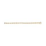 10k Yellow Gold 1/3 Cttw Diamond 3 Stone Teardrop Design Link Bracelet (I-J Color, I1-I2 Clarity) - 7.25" Inches