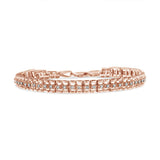 .925 Sterling Silver 1.0 Cttw Rose Cut Diamond Double-Link 7" Tennis Bracelet (I-J Color, I3 Clarity)