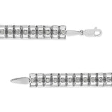 .925 Sterling Silver 1.0 Cttw Rose Cut Diamond Double-Link 7" Tennis Bracelet (I-J Color, I3 Clarity)