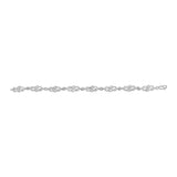 .925 Sterling Silver 1.0 Cttw Diamond Infinity Loop and Swirl Link Bracelet (I-J Color, I2-I3 Clarity) - 7.25" Inches