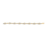 14K Yellow Gold Plated .925 Sterling Silver 1.0 Cttw Diamond Infinity Loop and Swirl Link Bracelet
