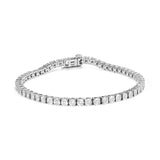 .925 Sterling Silver 1.0 Cttw Miracle-Set Diamond Round Faceted Bezel Tennis Bracelet (I-J Color, I3 Clarity) - 7"